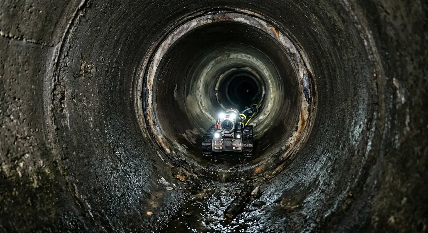 Robotic sewer camera inspecting pipe interior for Drain Snake Service in Lithia Springs